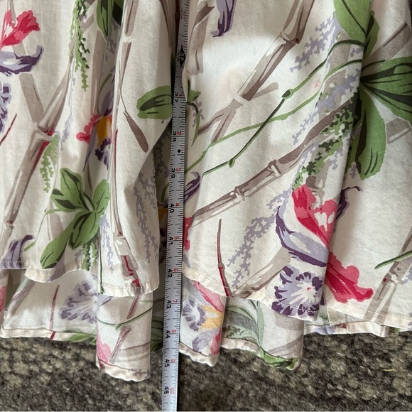 Hell Bunny L Cream Bamboo Floral Print Rockabilly Pinup Swing Vintage Dress - Picture 12 of 13